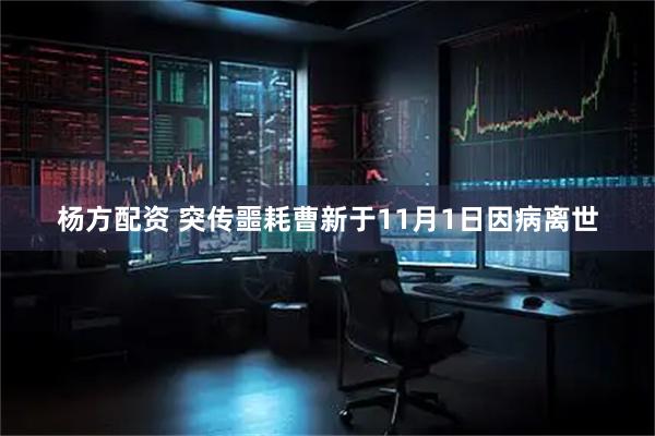 杨方配资 突传噩耗曹新于11月1日因病离世